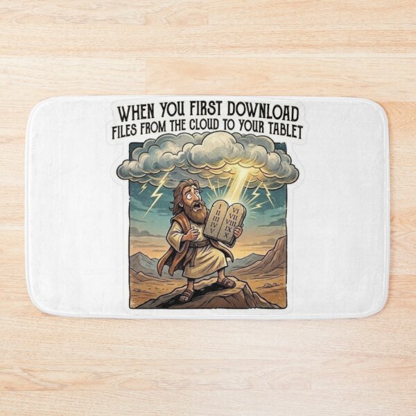 Item preview, When You First Download Files From The Cloud To Your Tablet – Biblical Tech Meme designed and sold by MerchlyMike.