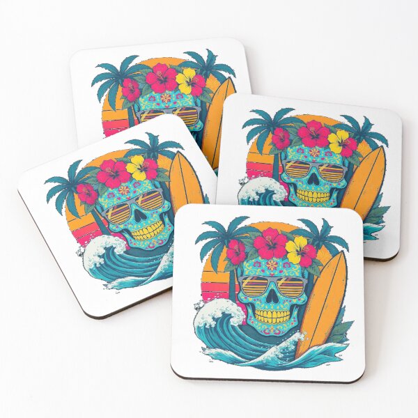 Item preview, Day of the Dead Surf Vibes – candy Skull designed and sold by Hairy-Coconuts.