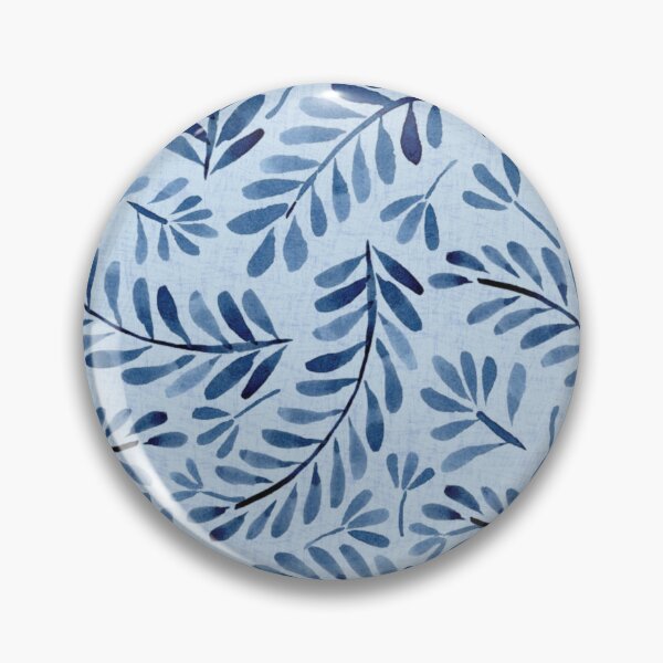 Item preview, Watercolor leaves in a soft blue and indigo designed and sold by Hanna McCown.