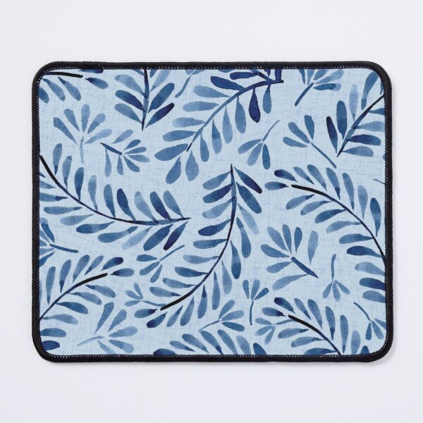 Item preview, Watercolor leaves in a soft blue and indigo designed and sold by Hanna McCown.