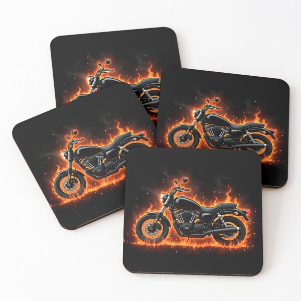 Item preview, Classic motorcycle in flames designed and sold by TheLandsOfMagic.