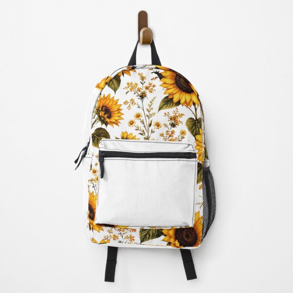 Item preview, Golden Sunflower Field Pattern on Black Background | Bright Vintage Botanical Floral Art designed and sold by Joyfulfabric.