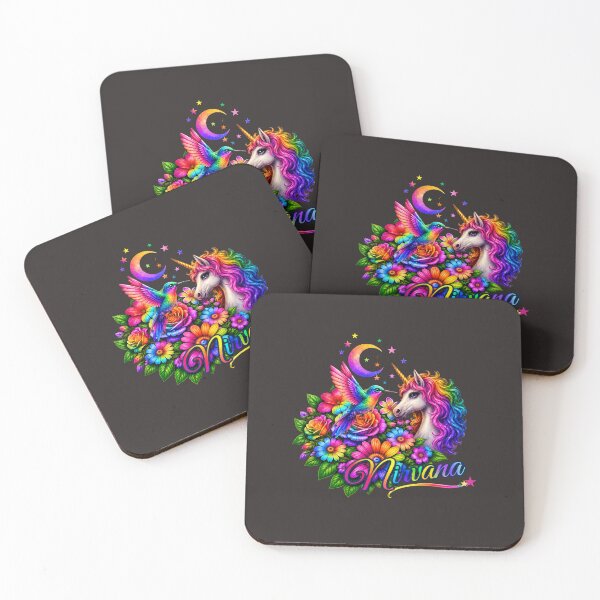 Item preview, Rainbow Unicorn & Hummingbird Nirvana designed and sold by Aimetoi.