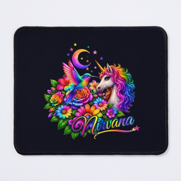 Item preview, Rainbow Unicorn & Hummingbird Nirvana designed and sold by Aimetoi.
