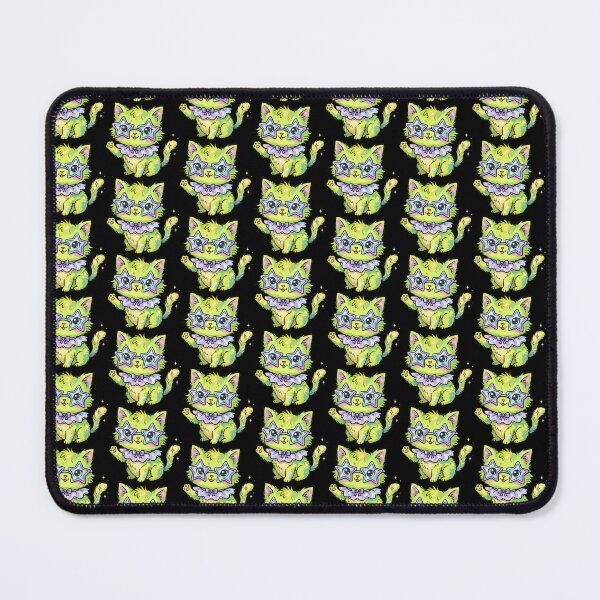 Item preview, Shimmering Star-Eyed Lime Feline designed and sold by Emegan Print Art.