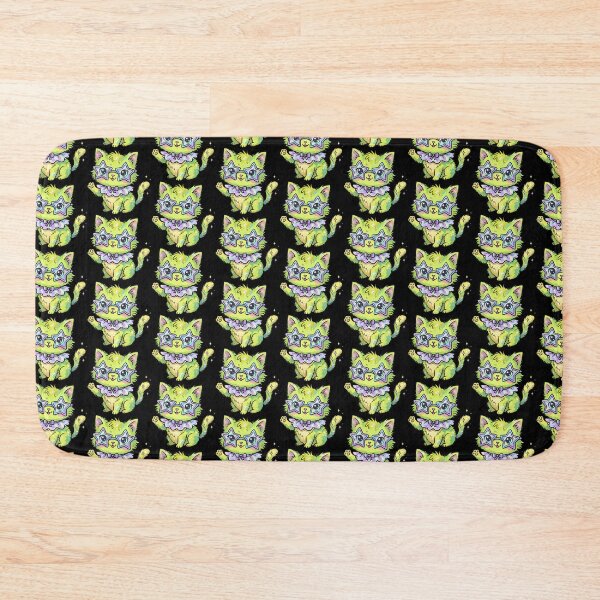 Item preview, Shimmering Star-Eyed Lime Feline designed and sold by Emegan Print Art.
