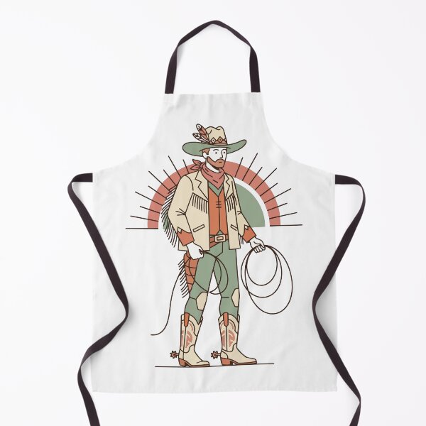 Item preview, Retro Western Cowboy Illustration - Vintage Lasso Rodeo Man Terracotta Art designed and sold by BestChoiceService.