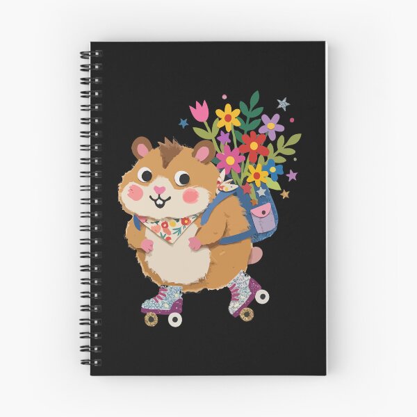 Item preview, Skating Rodent with Floral Satchel designed and sold by Emegan Print Art.