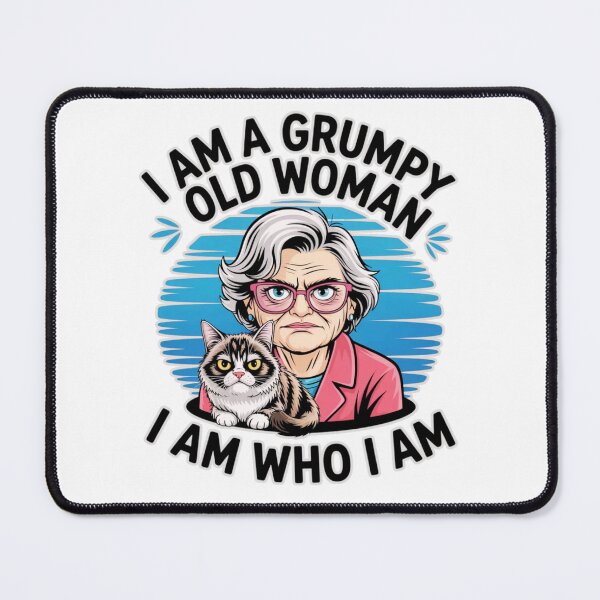 Item preview, Grumpy Old Woman T-Shirt – Funny Cat Attitude Design designed and sold by MerchlyMike.