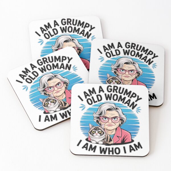 Item preview, Grumpy Old Woman T-Shirt – Funny Cat Attitude Design designed and sold by MerchlyMike.