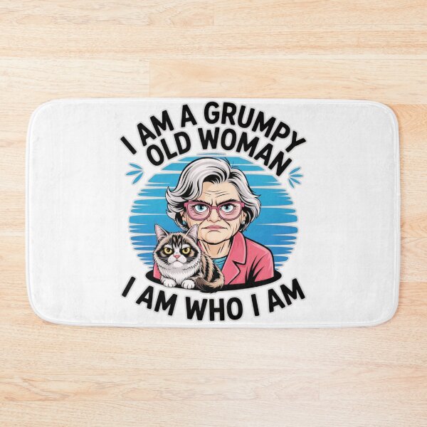 Item preview, Grumpy Old Woman T-Shirt – Funny Cat Attitude Design designed and sold by MerchlyMike.