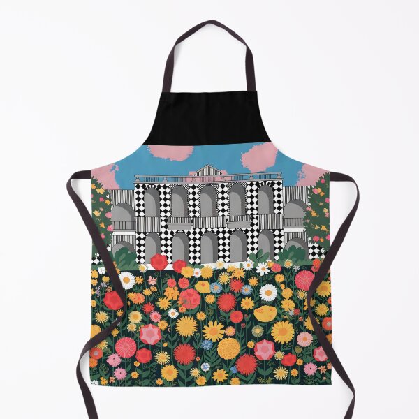 Item preview, Checkered Palace Front – Blooming Garden Flat Style Illustration designed and sold by EmeraldeaArt.