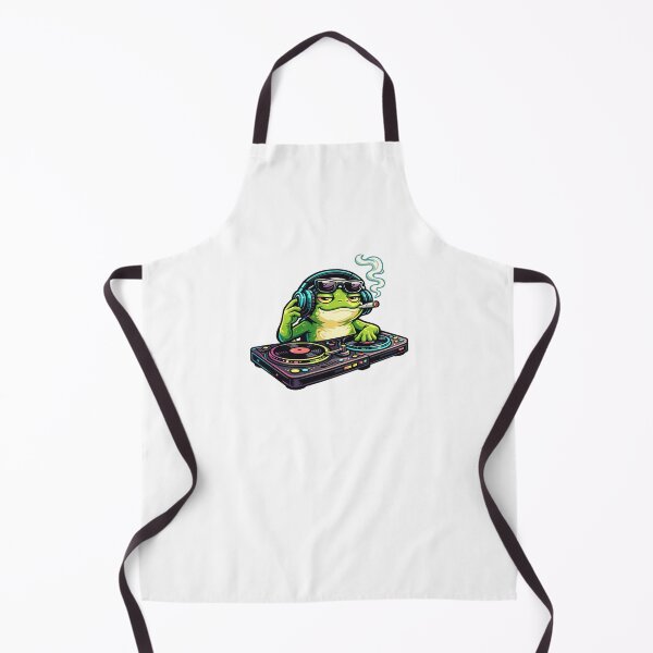 Item preview, Cool Chill Rave Frog DJ with Headphones Spinning Vinyl Records – Bold Neon Cartoon Illustration designed and sold by OnPointOutfits.