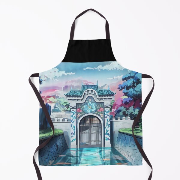 Item preview, Floral Fantasy Castle Gate – Light Blue Reflections on Enchanted Palace Entrance designed and sold by EmeraldeaArt.