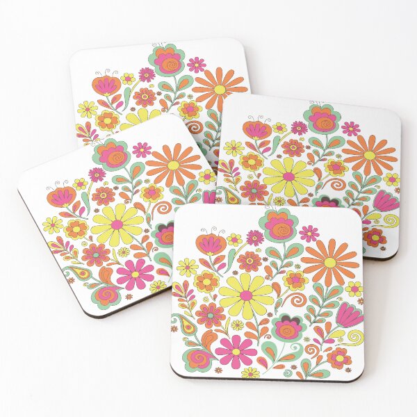 Item preview, Retro 70s Groovy Flower Bouquet - Psychedelic Floral Pop Art Print designed and sold by BestChoiceService.
