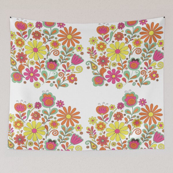 Item preview, Retro 70s Groovy Flower Bouquet - Psychedelic Floral Pop Art Print designed and sold by BestChoiceService.