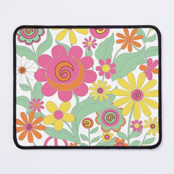 Item preview, Psychedelic 70s Flower Power Art - Groovy Peace Sign & Floral Decor designed and sold by BestChoiceService.