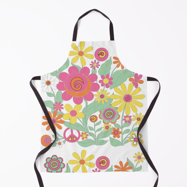 Item preview, Psychedelic 70s Flower Power Art - Groovy Peace Sign & Floral Decor designed and sold by BestChoiceService.
