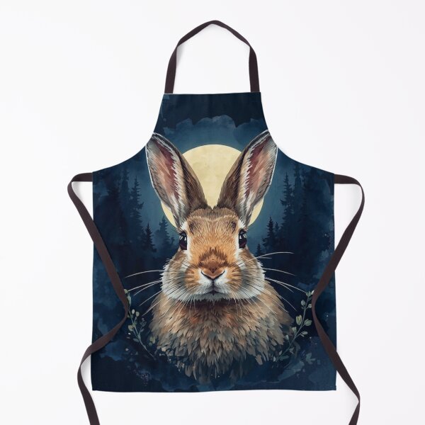 Item preview, Mystical Moon Rabbit Watercolor Forest Animal Art designed and sold by Biedroneczka.
