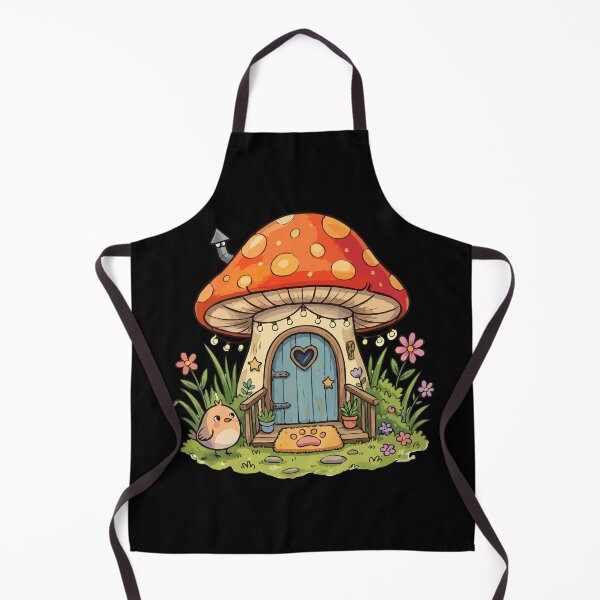 Item preview, Charming Fungi Cottage with Avian Friend designed and sold by Emegan Print Art.