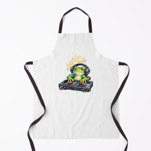 Item preview, Cool Frog DJ with Headphones Spinning Vinyl Records designed and sold by OnPointOutfits.