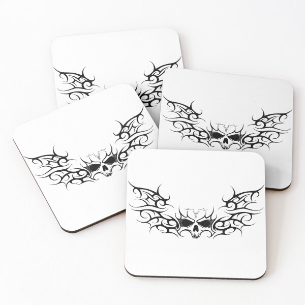 Item preview, Skull silhouette with wings. Tribal cybergoth designed and sold by Tribalgothss.