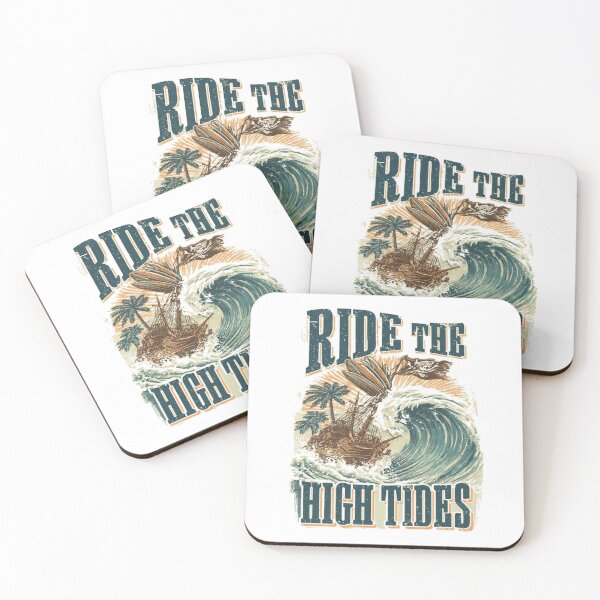 Item preview, Ride The High Tides Pirate Ship Surf Vintage designed and sold by Hairy-Coconuts.
