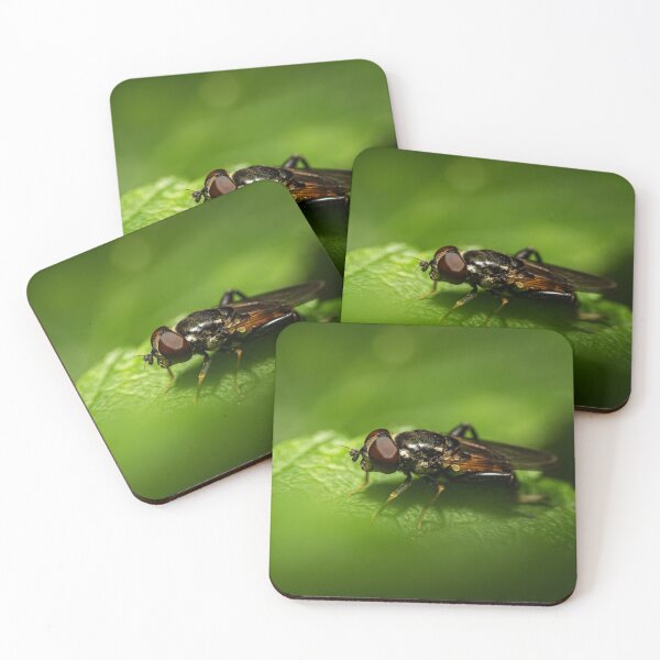Item preview, Red Eyes on Green — Hoverfly Macro Portrait designed and sold by Rabee Khalil Photography.