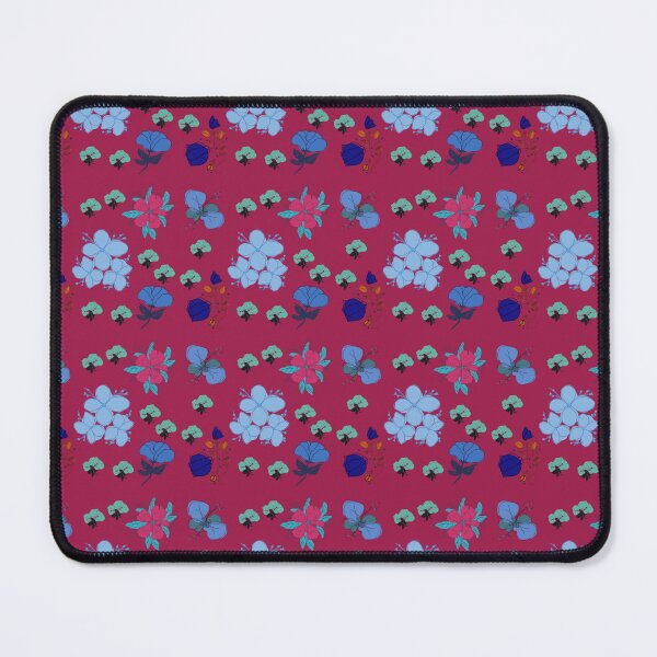 Item preview, Boho Blue and Maroon Floral Seamless Pattern designed and sold by FMSeamlessArt.