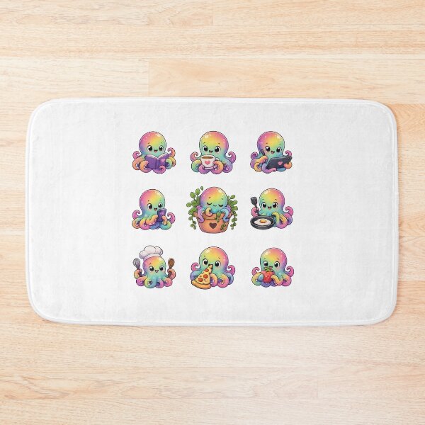 Item preview, Kawaii rainbow octopus pack designed and sold by BritishDelights.