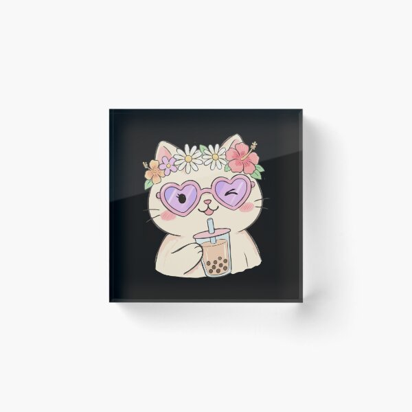 Item preview, Winking Heart Sunglasses Feline with Petals designed and sold by Emegan Print Art.