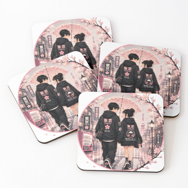 Item preview, Tokyo Sakura Couple Japanese Anime Streetwear Cozy Tokyo Nights Aesthetic designed and sold by Digital Culture Studio.