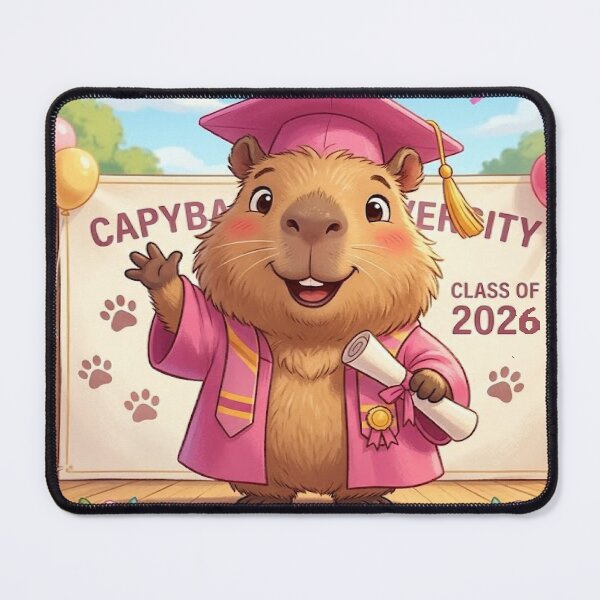 Item preview, graduating capybara designed and sold by mentalmichelle.