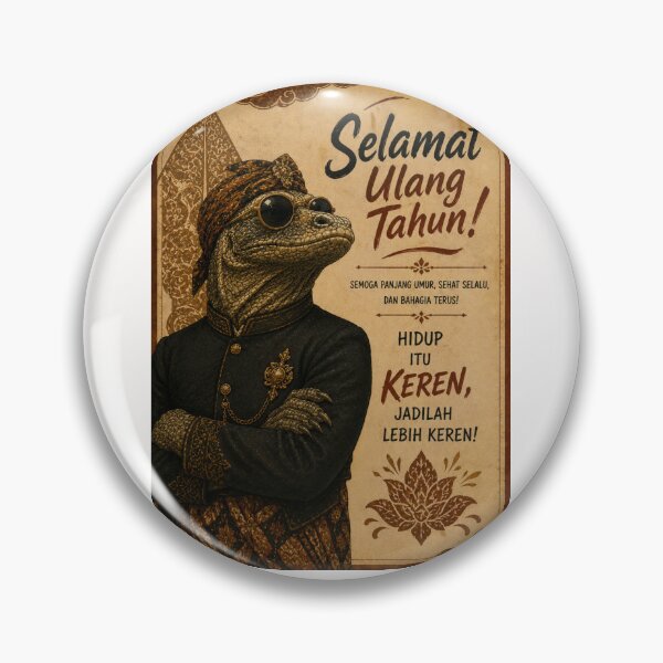 Item preview, Javanese Komodo Birthday Greeting with Batik Heritage designed and sold by Places On Earth.