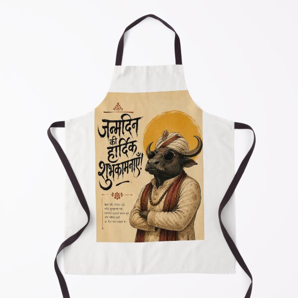 Item preview, Buffalo Maharaja Birthday Greeting with Hindi Typography designed and sold by Places On Earth.