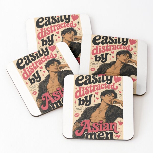 Item preview, Easy Distracted by Asian Men Retro Romance Typography designed and sold by Places On Earth.