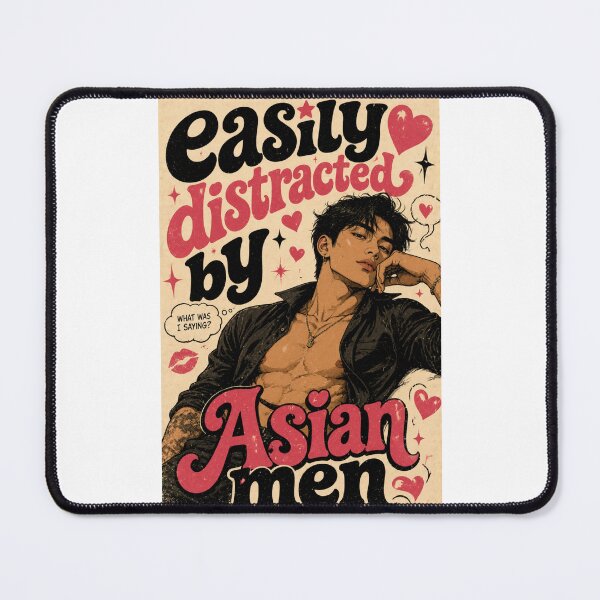 Item preview, Easy Distracted by Asian Men Retro Romance Typography designed and sold by Places On Earth.