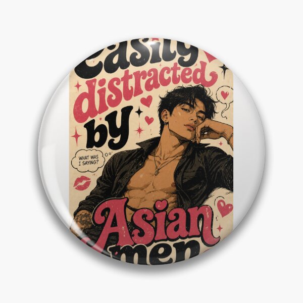 Item preview, Easy Distracted by Asian Men Retro Romance Typography designed and sold by Places On Earth.