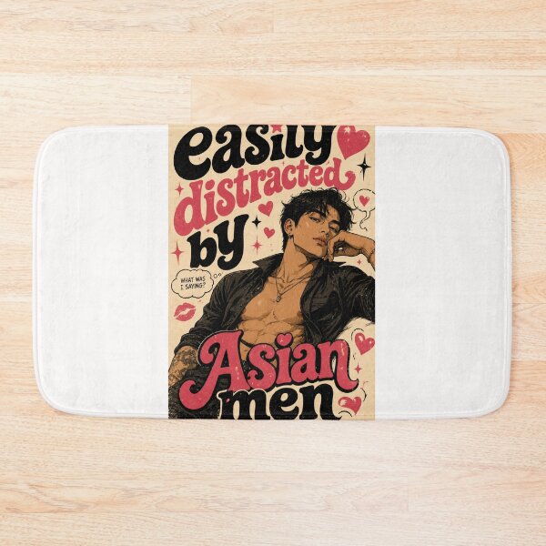 Item preview, Easy Distracted by Asian Men Retro Romance Typography designed and sold by Places On Earth.