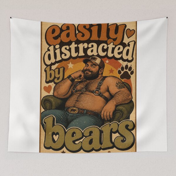 Item preview, Easy Distracted by Bears Vintage Bear Community Humor designed and sold by Places On Earth.