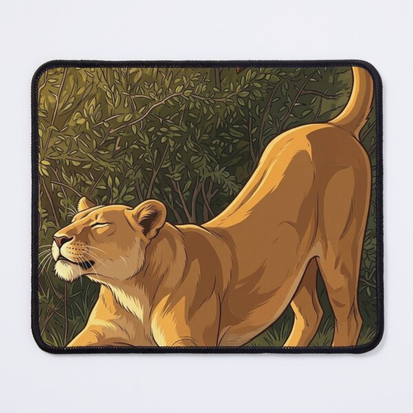 Item preview, Majestic Lioness Stretching at Sunset | Wild Safari Lioness Illustration| feminine strength illustration designed and sold by Yesss-Mau.