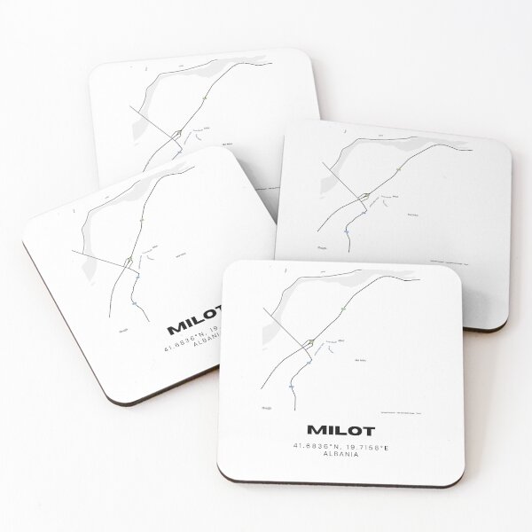 Item preview, Milot Albania Minimalist Street Map | Modern Geographic Artwork designed and sold by RM-Journey.