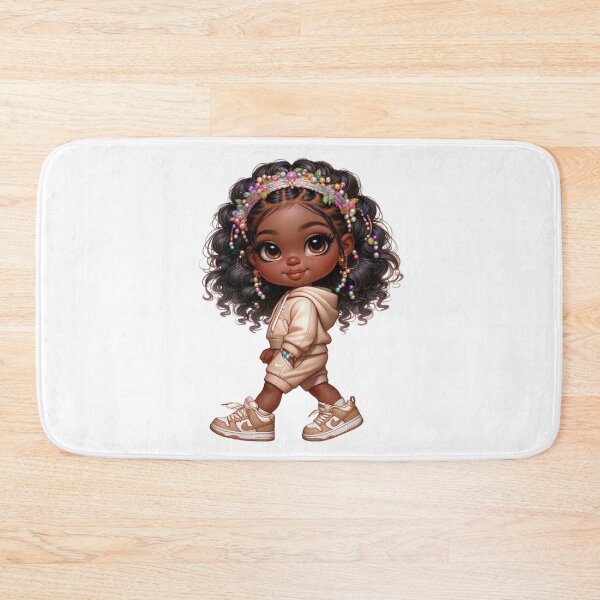 Item preview, Cute Melanin Girl with Curly Afro Hair Clipart designed and sold by Alaa_marketing_2022.