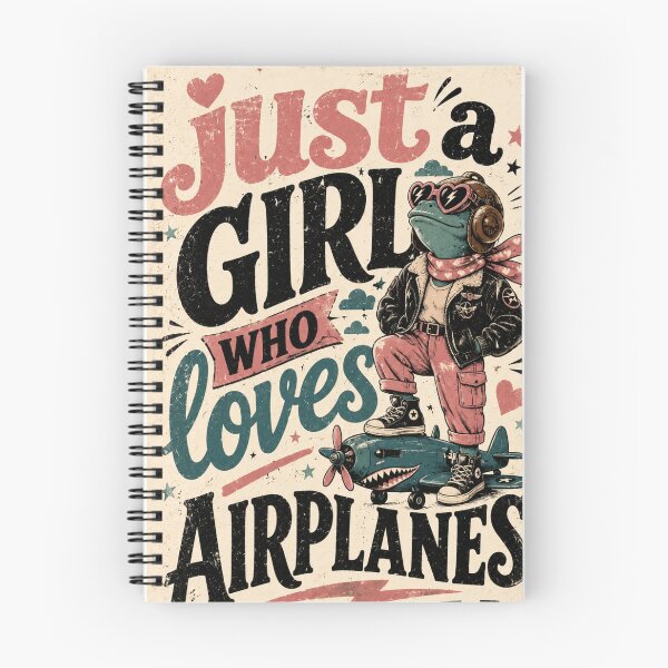 Item preview, Just a Girl Who Loves Airplanes Retro Aviator Frog designed and sold by Places On Earth.