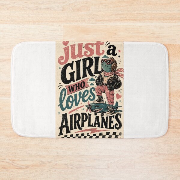 Item preview, Just a Girl Who Loves Airplanes Retro Aviator Frog designed and sold by Places On Earth.