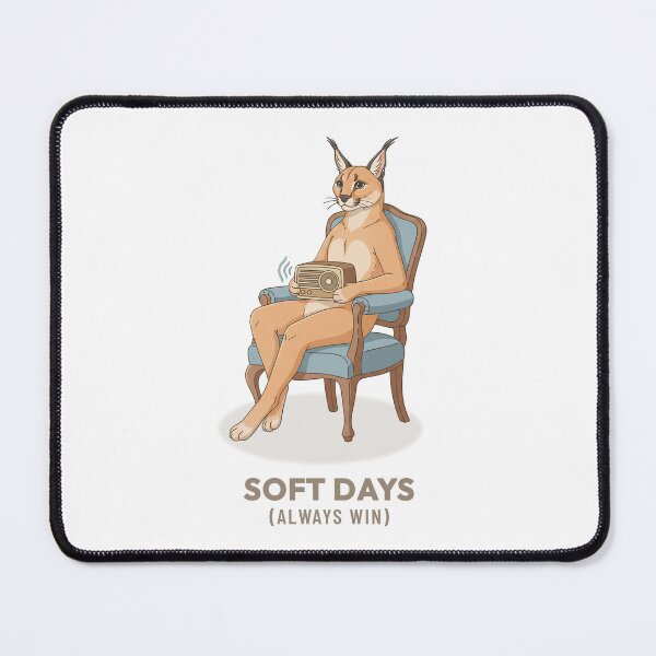 Item preview, Caracal Listening to Radio Vintage Cozy Illustration designed and sold by Cozy Vintage Animal.
