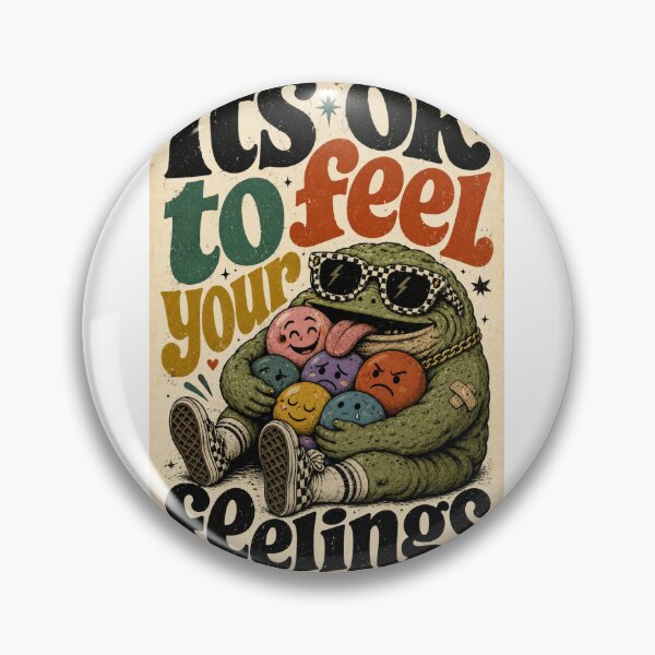 Item preview, It’s OK to Feel Your Feelings Retro Monster Quote designed and sold by Places On Earth.