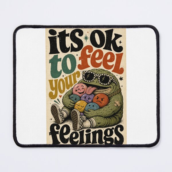 Item preview, It’s OK to Feel Your Feelings Retro Monster Quote designed and sold by Places On Earth.