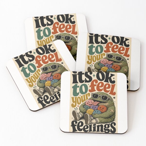 Item preview, It’s OK to Feel Your Feelings Retro Monster Quote designed and sold by Places On Earth.