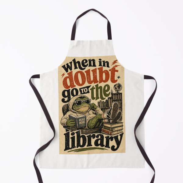 Item preview, When in Doubt Go to the Library Frog Reader Quote designed and sold by Places On Earth.